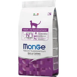 Сухий корм для кішок Monge Cat Adult зі смаком курки та рису 400 г (8009470004985) зображення 1