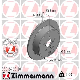 Гальмівний диск ZIMMERMANN 530.2465.20 зображення 1