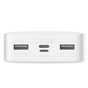 Батарея універсальна Baseus Bipow 20000mAh, 15W, USB-C/3A, 2*USB-A/3A(max.), +cable, white (PPBD050102) - уменьшенное изображение 3