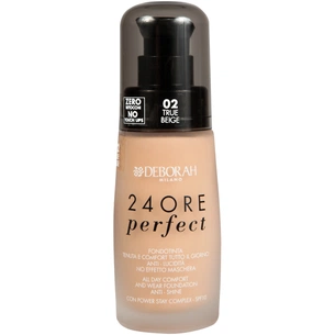 Тональна основа Deborah 24Ore Perfect 02 - True Beige 30 мл (8009518112726) зображення 1
