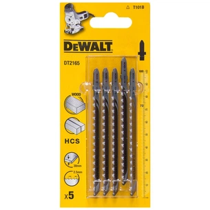 Полотно DeWALT для електролобзика, по деревині, прямий, L=100, WL=73, 2.5 мм, 5 шт (DT2165) зображення 1