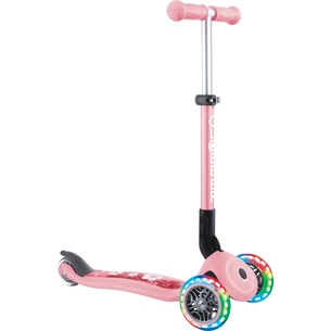 Самокат Globber Junior Foldable Lights до 50 кг 2+ Пастельно-рожевий з квітами (433-210) зображення 1