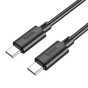 Кабель Hoco X88 Gratified 60W USB Type-C - USB Type-C (M/M), 1 м, Black (6931474783363) - уменьшенное изображение 1
