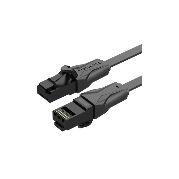 Патч-корд 5м, UTP cat 6 RJ-45 flat black Vention (IBJBJ) - зображення 1