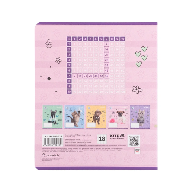 Зошит Kite Rachael Hale, 18 аркушів, клітинка (R25-236) - picture 10