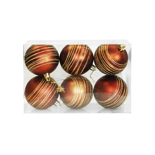Ялинкова іграшка Jumi 6 шт (7 см) з візерунком, коричн (5900410550223) изображение 1