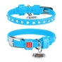 Нашийник для тварин WAUDOG Glamour з QR-паспортом з стразами XXS Ш 9 мм Д 18-21 см блакитний (32502) - зменшене зображення 1