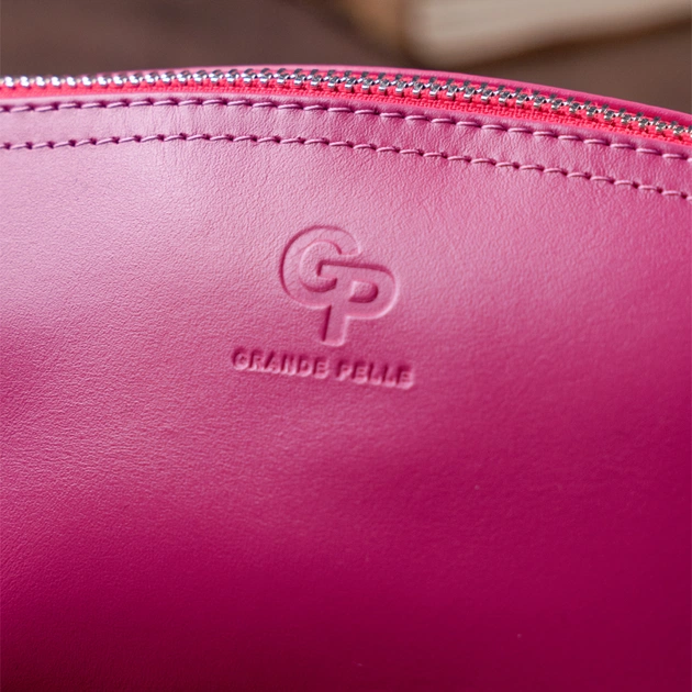 Косметичка Grande Pelle Зі шкіри Фуксія (11301) - зображення 9