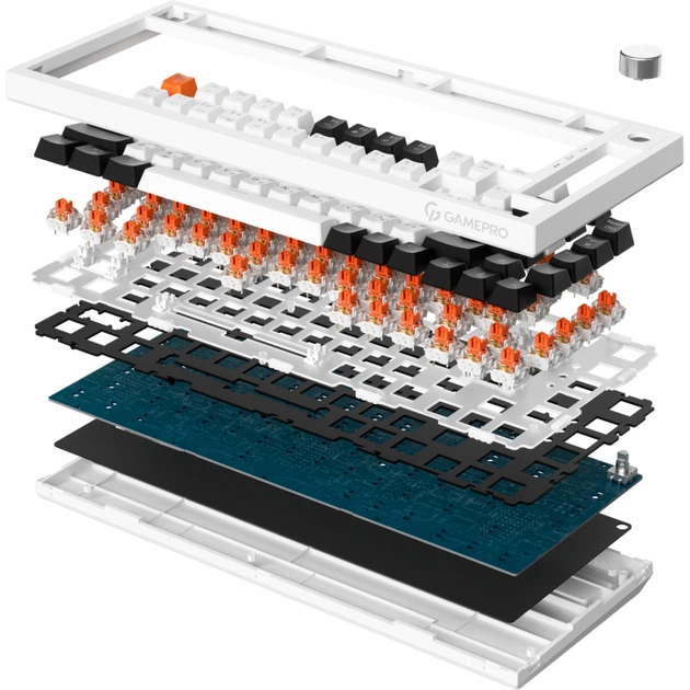 Клавіатура GamePro Asgard Valhalla MK160W Pro 75 RGB Wireless/Bluetooth/USB White (MK160W Pro) - picture 4