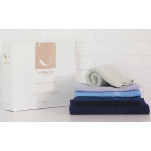 Рушник MirSon набір банних 5087 Elite SoftNes Azure 50х90 6 шт (2200003960822) зображення 1