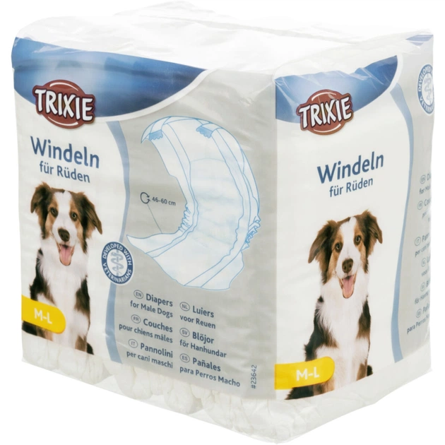 Підгузки для тварин Trixie для собак (кобелів) M-L 46-60 см 12 шт (4011905236421) - зображення 1