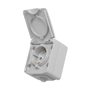 Розетка Videx BINERA IP65 зовнішня 1ая із заземленням сірка (BINERA IP65 наружная 1ая с заземлением сера) зображення 1