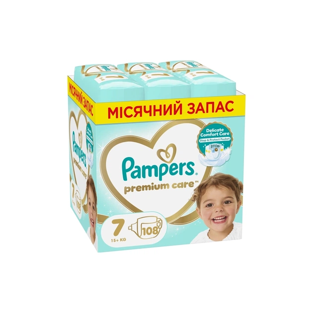 Підгузки Pampers Premium Care Розмір 7 (15+ кг) 108 шт (8700216423632) - зображення 1