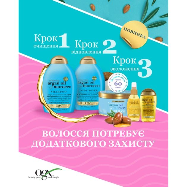 Маска для волосся OGX Argan Oil of Morocco Живильна 300 мл (3574661685144) - picture 5