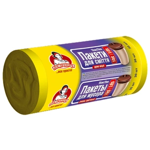 Пакети для сміття Помічниця 40 л 30 шт. (4820012342297) зображення 1