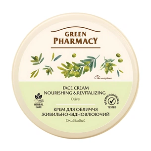 Крем для обличчя Green Pharmacy Живильно-відновлюючий Оливковий 200 мл (4823015914560) picture 1