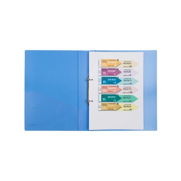 Папка на кільцях Axent А4 з 2-ма кільцями 700 мкм 25 мм Прозора синя (1207-22-A) - picture 2