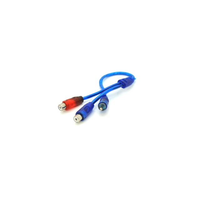Кабель мультимедійний 1xRCA M to 2xRCA F 0.2m blue Voltronic (YT-RCA(M)/2хRCA(F)-0,2Cu) - зображення 1