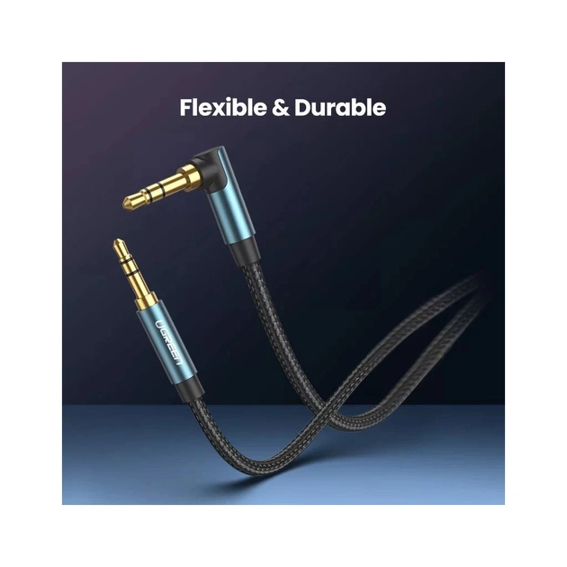 Кабель мультимедійний 3.5mm M to 3.5mm M 1.0m 90° corner AV112 blue Ugreen (60179) - picture 10