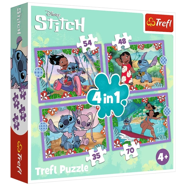 Пазл Trefl Lilo&Stitch Шалений день4 in 1 (35, 48, 54, 70) елемента (5900511346336) - зображення 6