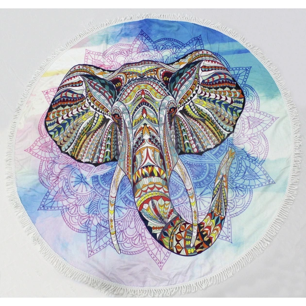 Рушник MirSon пляжний №5080 Summer Time Elephant 150x150 см (2200003947892) - picture 2