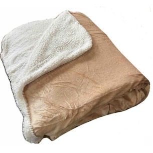 Плед Casablanket Мікрофібра + Хутро Бежеве двостороннє євро 210х230 (П-К_однот_беж) зображення 1