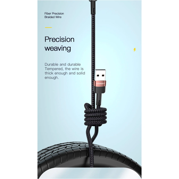 Дата кабель USB 2.0 AM to USB-C 3.0m 7A black Essager (EXCT-XCC01) - picture 7