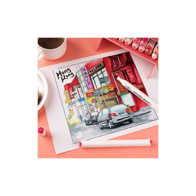 Художній маркер Arrtx Спиртові Alp ASM-02RD 24 кольори Червоні відтінки (LC302253) - picture 6