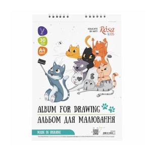 Альбом для малювання Rosa Kids на спіралі Cats Selfies А4 30 аркушів (4823098542988) зображення 1