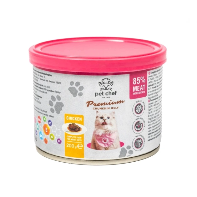 Вологий корм для кішок Pet Chef З куркою 200 г (4820255194066) - зображення 1