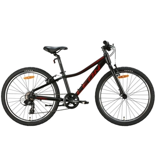 Велосипед Leon 24" Junior AM Vbr рама-12" Al чорний з червоним 2024 (OPS-LN-24-102) зображення 1