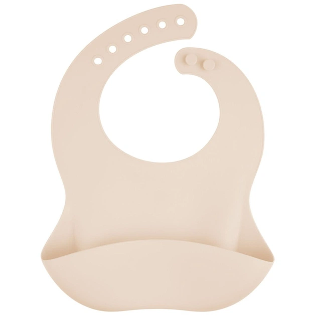 Нагрудничок Canpol babies силіконовий з кишенькою, кремовий (51/030_cre) - picture 1