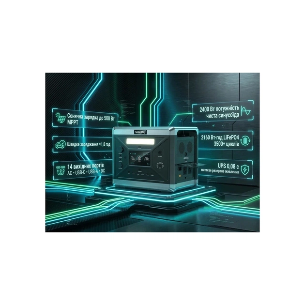 Зарядна станція SolarPlay BCQ2501 2400W 2160Wh (BCQ2501) - зображення 5