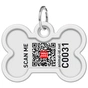 Адресник для тварин WAUDOG Smart ID з QR паспортом "Маршмеллоу", кістка 40х28 мм (0640-0214) - уменьшенное изображение 3
