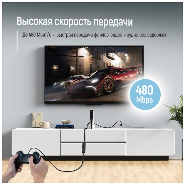 Дата кабель USB 2.0 AM/AF 1.8m black ColorWay (CW-CBUF076-BK) - picture 9