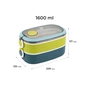 Ланч-бокс Kite подвійний з наповненням 1600 мл, синій (K25-1181-2) - уменьшенное изображение 2