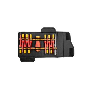 Набір викруток Tolsen діелектдіелектричних, змінні стрижні 13 шт, тканинний пеналричних, змінні стрижні 13 шт, тканеви (38017) изображение 1