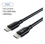 Кабель Cabletime USB Type-C - USB Type-C (M/M) PD 100W, 2 м, Black (CU02L) - уменьшенное изображение 2