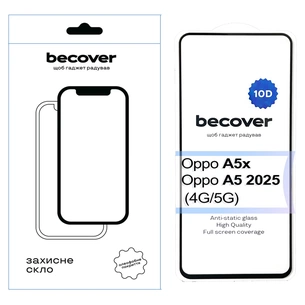Скло захисне BeCover 10D Oppo A5x / A5 2025 (4G/5G) Black (713930) зображення 1