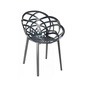 Кухонний стілець PAPATYA flora, сидіння прозоро-димчате, ніжки антрацитові (2310) - preview 1