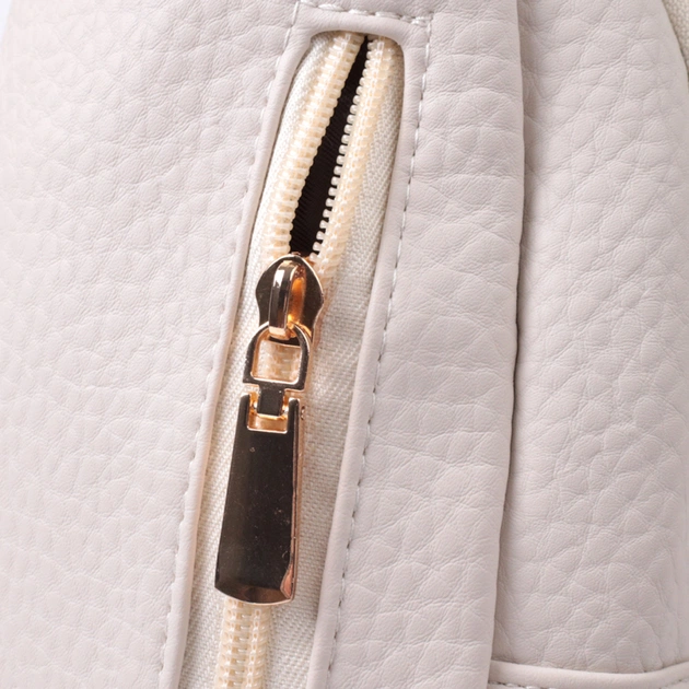 Сумка Vintage Женская с одной лямкой через плечо из крупнозернистой экокожи Молочная (22761) - изображение 5