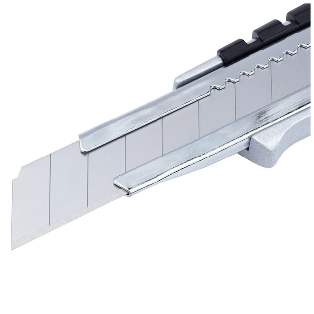 Ніж монтажний Sigma корпус метал/гума, лезо 18мм, автоматичний замок (8211041) - picture 4