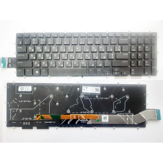 Клавіатура ноутбука Dell Alienware M15 R1, M17 R1 чорна з підсвіткою UA/RU/US (A46151) - изображение 1