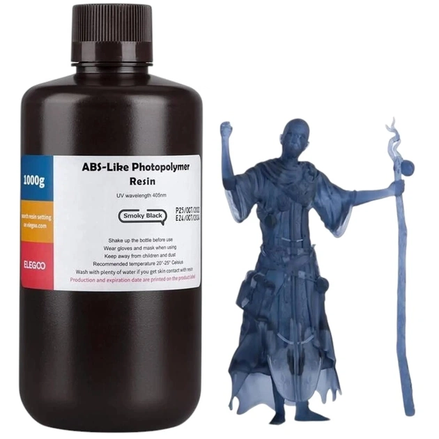 Фотополимерная смола ELEGOO Resin, ABS-like 1кг, black (50.103.0115) - изображение 1