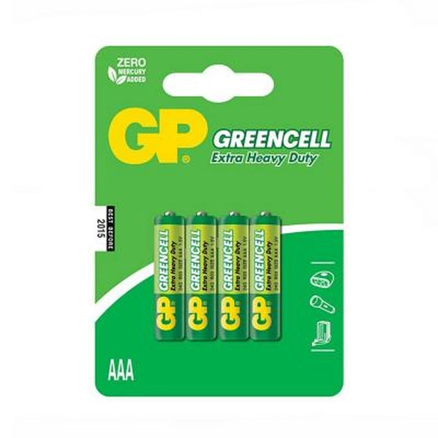 Батарейка Gp AAA R03 солевая * 4 (24G-U4 / 4891199000478) - зображення 1