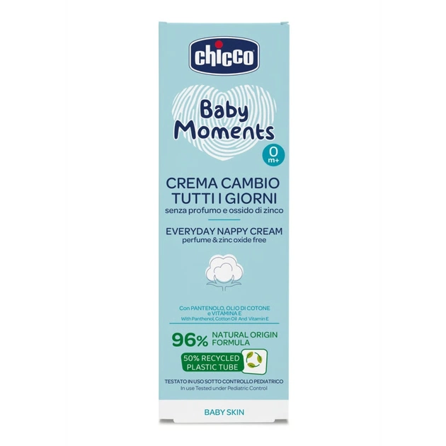 Детский крем Chicco Baby Moments захисний щоденний з патенолом під підгузок 100 мл (11641.00) - изображение 2