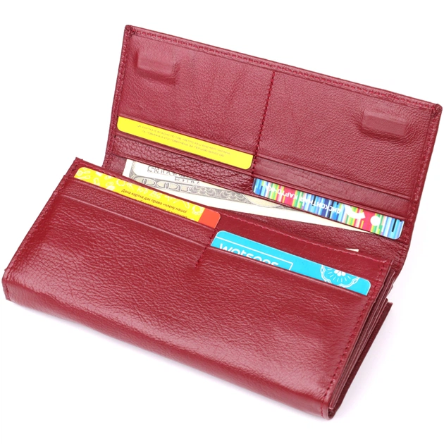 Гаманець ST Leather З натуральної шкіри Бордовий (23113) - изображение 6