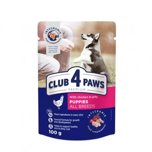 Вологий корм для собак Club 4 Paws для цуценят з куркою в желе 100 г (4820083908897) зображення 1