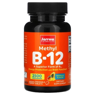 Вітамін Jarrow Formulas Метил B-12 2500 мкг, тропічний смак, Methyl B-12, 100 жуваль (JRW-18016) зображення 1