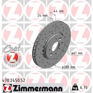 Гальмівний диск ZIMMERMANN 470.2450.52 зображення 1
